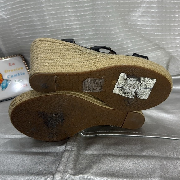 (W4) MICHAEL Michael Kors Black Wedge Sandals Espadrille 'Aubrey Charm, siz/8.5 - Picture 10 of 12